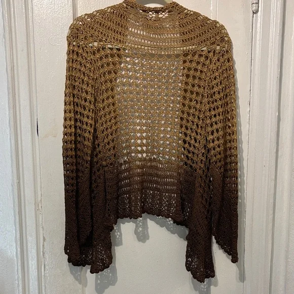 Dolce Cabo Brown Ombre Open-Weave Cardigan - Picture 2 of 3